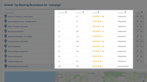Competitor listings in Local Search Grid