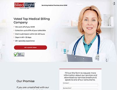 Custom Landing Page Design Example 6